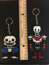 Load image into Gallery viewer, Undertale Inspired Keychains, Clips, Magnets, &amp; Sprites- Mini Perler Flowey, Frisk, Sans, Papyrus
