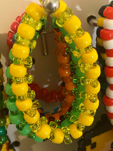 6  Sparkle Rainbow Kandi Bracelets, Perler Jewelry, Artkal, Party Favors