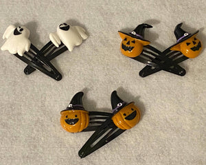Halloween Charm Snap Hair Clips- Ghosts and Pumpkins