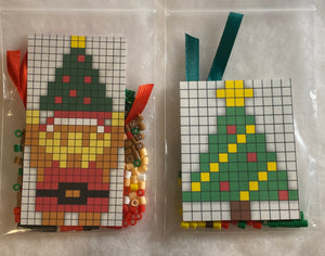 DIY Perler Bead Christmas Ornament Craft Kits, Kids Craft Santa, Link, Christmas Tree