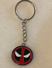 Load image into Gallery viewer, Deadpool inspired Enamel Charm Keychains, gift for him, superhero
