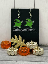 Load image into Gallery viewer, Oogie Boogie Halloween Enamel Dangle Earrings
