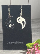 Load image into Gallery viewer, Tai Chi Yin Yang Enamel Charm Dangle Earrings
