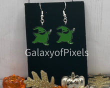 Load image into Gallery viewer, Oogie Boogie Halloween Enamel Dangle Earrings
