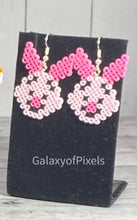 Load image into Gallery viewer, Piglet, Pooh, &amp; Tigger Inspired Dangle MIni Perler/ Artkal Bead Earrings
