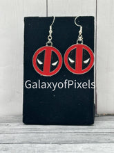 Load image into Gallery viewer, Deadpool Logo Enamel Charm Dangle Earrings
