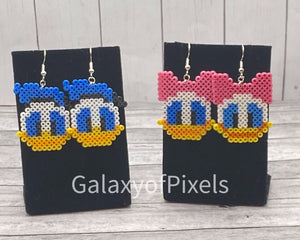 Donald & Daisy Duck Disney Inspired Dangle MIni Bead Earrings/ Jewelry - Gift for Her