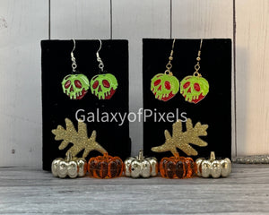 Poisoned Apples Halloween Enamel Charm Dangle Earrings