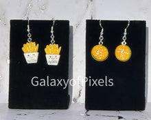 Load image into Gallery viewer, Food Hamburger &amp; Fries Dangle Earrings
