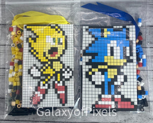 DIY Perler Bead Christmas Ornament Craft Kits, Kids Craft,  Inspired by Sonic and the gang