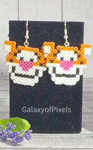 Piglet, Pooh, & Tigger Inspired Dangle MIni Perler/ Artkal Bead Earrings