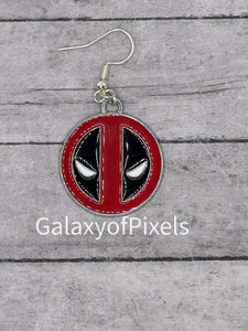 Deadpool Logo Enamel Charm Dangle Earrings