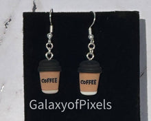 Load image into Gallery viewer, Coffee Resin Charm Dangle Earrings
