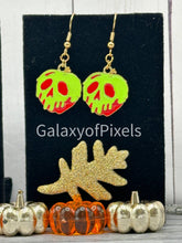 Load image into Gallery viewer, Poisoned Apples Halloween Enamel Charm Dangle Earrings
