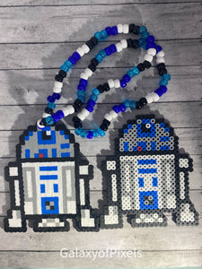 R2 Kandi Perler Necklace, Perler Jewelry, Artkal, Star Wars, Inspired, Disney Kandi