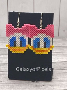 Donald & Daisy Duck Disney Inspired Dangle MIni Bead Earrings/ Jewelry - Gift for Her