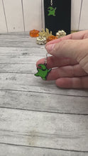 Load and play video in Gallery viewer, Oogie Boogie Halloween Enamel Dangle Earrings
