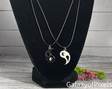 Load image into Gallery viewer, Tai Chi, Yin Yang Necklaces, Best Friend Gift, Couple Gift, Braided Cord Enamel Charms
