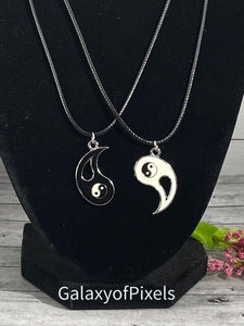 Tai Chi, Yin Yang Necklaces, Best Friend Gift, Couple Gift, Braided Cord Enamel Charms