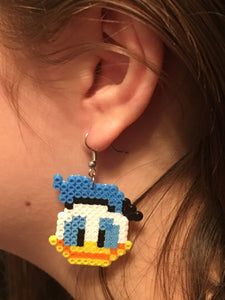 Donald & Daisy Duck Disney Inspired Dangle MIni Bead Earrings/ Jewelry - Gift for Her