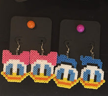 Load image into Gallery viewer, Donald &amp; Daisy Duck Disney Inspired Dangle MIni Bead Earrings/ Jewelry - Gift for Her
