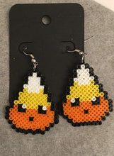 Load image into Gallery viewer, Halloween Candy Corn Perler Dangle Earrings
