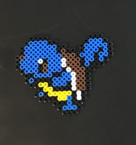 Squirtle - Pokemon Inspired Mini Perler Beads (Choose your finish)- Magnet, Computer, Keychain, Necklace, Clip, Sprite, art, collectible