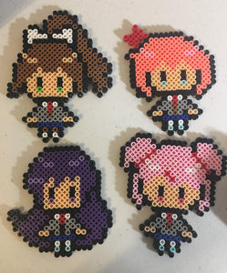 Doki Doki Literature Club! Beaded Sprites- Monika, Natsuki, Sayori, Yuri