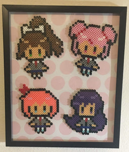 Doki Doki Literature Club! Framed Art or Sprites- Monika, Natsuki, Sayori, Yuri