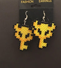 Load image into Gallery viewer, Legend of Zelda Master Key and Chest Inspired Mini Perler Artkal Bead Earrings, Geeky, Fun, Gaming
