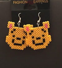 Load image into Gallery viewer, Piglet, Pooh, &amp; Tigger Inspired Dangle MIni Perler/ Artkal Bead Earrings
