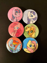 Load image into Gallery viewer, My Little Pony Inspired Digitally Designed Handmade Pins/Pinbacks
