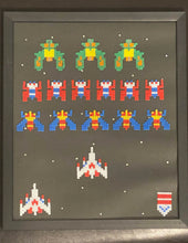 Load image into Gallery viewer, Framed Galaga Pixel Art- Perfect for Father&#39;s Day, Anniversary, Game Room, Wall Decor, &amp; More

