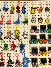 Load image into Gallery viewer, 115+ Geeky Fun Movie/Game Inspired Earrings, Keychains &amp; Clips- Mini Perler/Artkal beads
