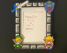 Load image into Gallery viewer, Legend of Zelda Inspired Perler Glass Picture Frame - Fits 4x6 or 5x7 Photos- Choose Horizontal or Vertical
