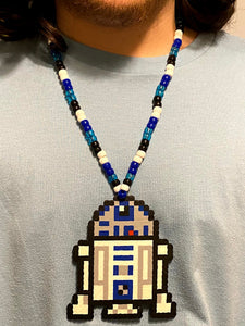 R2D2 Kandi Perler Necklace, Perler Jewelry, Artkal, Star Wars, Inspired, Disney Kandi