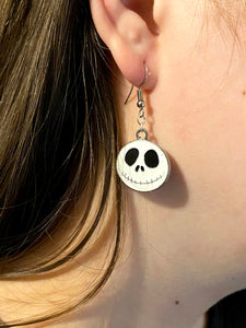 Halloween Jack Skeleton Enamel Charm Dangle Earrings