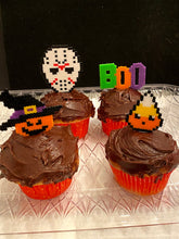 Load image into Gallery viewer, Reusable Halloween Cupcake Toppers Perler Art, Adult and Kid Party Favors, Perfect for Halloween Party, Classroom Party
