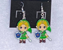 Load image into Gallery viewer, Zelda&#39;s Young Link Charm Dangle Earrings

