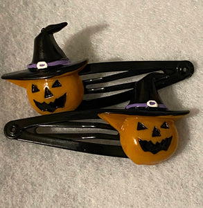 Halloween Charm Snap Hair Clips- Ghosts and Pumpkins