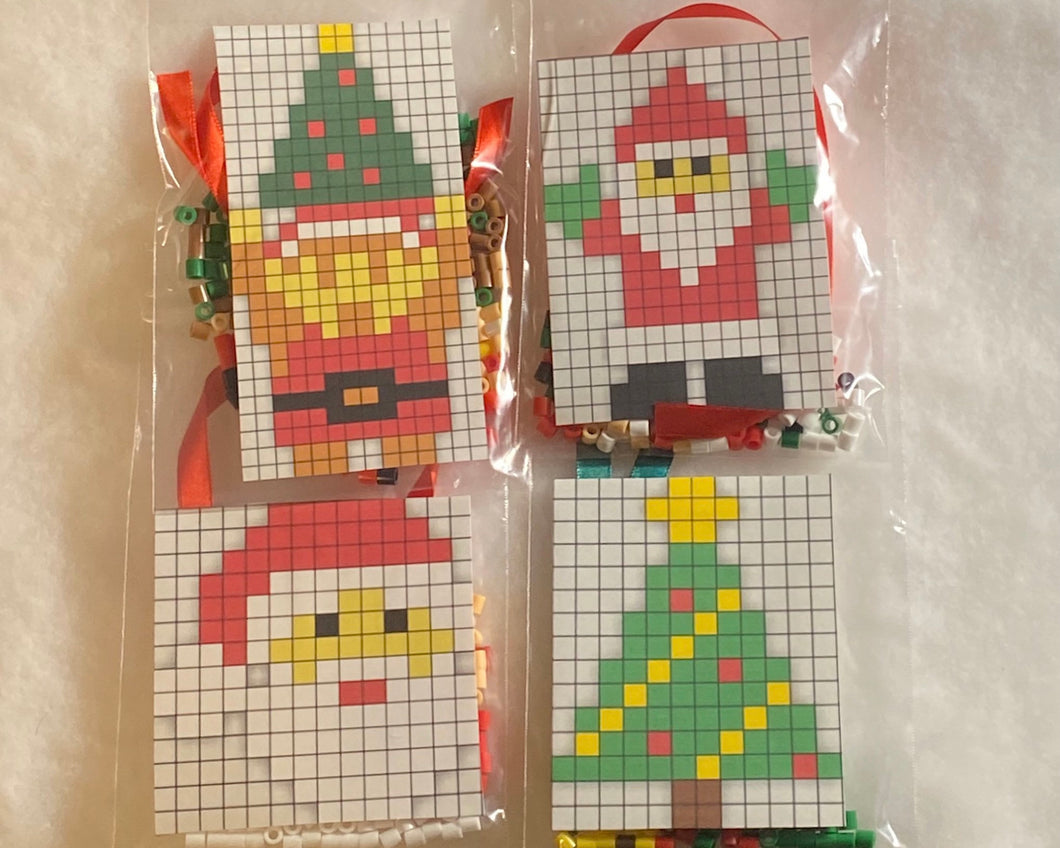 DIY Perler Bead Christmas Ornament Craft Kits, Mario, Trees, Wreaths, Kids  Craft