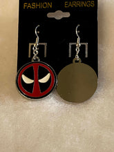 Load image into Gallery viewer, Deadpool Logo Enamel Charm Dangle Earrings
