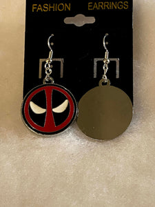 Deadpool Logo Enamel Charm Dangle Earrings