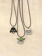 Load image into Gallery viewer, Famous Star Wars Villain Helmets, Child Necklaces, Best Friend Gift, Couple Gift, Braided Cord Enamel Charms
