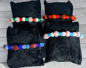Football, Basketball, Baseball & Soccer Bracelets - Choose your Colors and Show your team spirit!