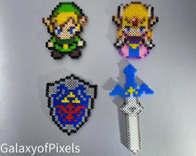 Load image into Gallery viewer, Link &amp; Zelda Magnets, Cartoon Perler, Refrigerator - Perfect for Backpacks, Lockers, Party Favors, Bags, Back to School
