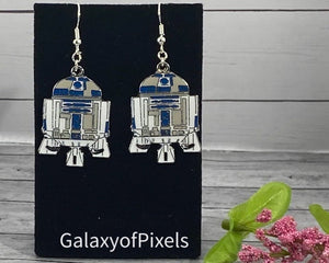 Famous R2 unit Enamel Charm Dangle Earrings