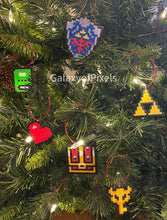 Load image into Gallery viewer, Zelda Inspired Christmas Ornaments- Perler, Artkal Mini Beads- Video Game Tree
