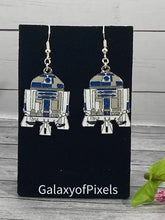 Load image into Gallery viewer, Famous R2 unit Enamel Charm Dangle Earrings
